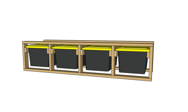 1 X 4 Custom Tote Storage Racks