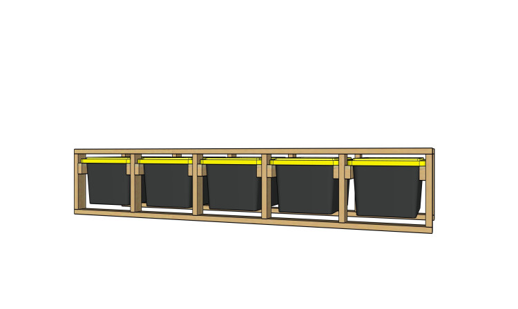 1 X 5 Custom Tote Storage Racks
