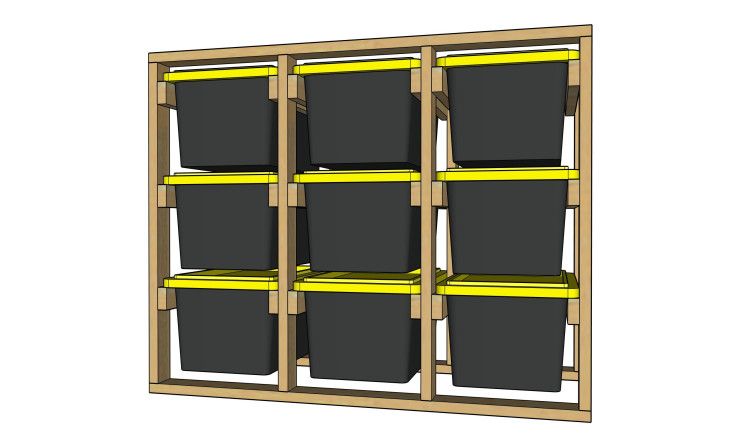 3 X 3 Custom Tote Storage Racks