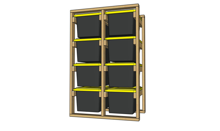 4 X 2 Custom Tote Storage Racks
