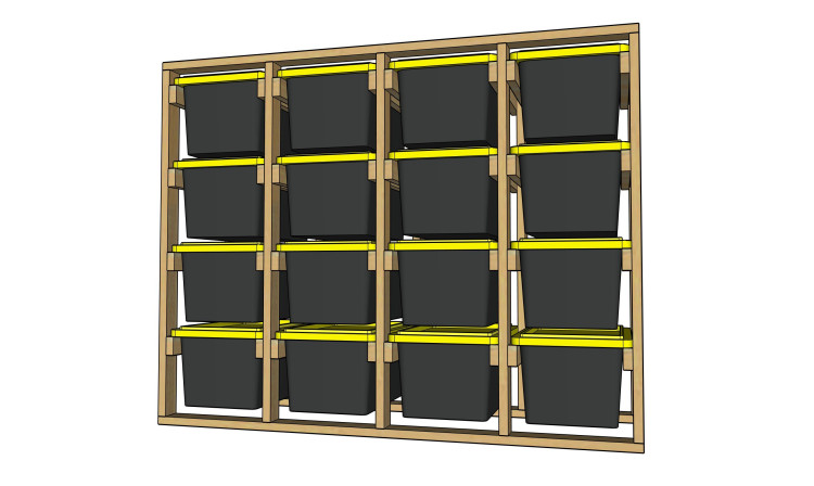 4 X 4 Custom Tote Storage Racks
