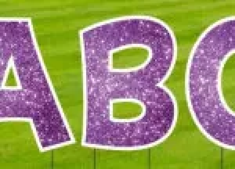 Card - Happy Birthday Purple Flake Add a Yard Card